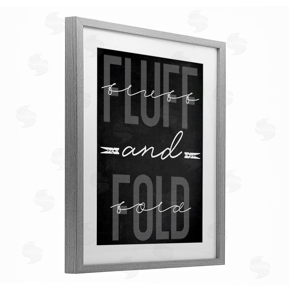 Marcus Prime Fluff & Fold Black Minimal Gray Framed Print Under Glass Wall Art