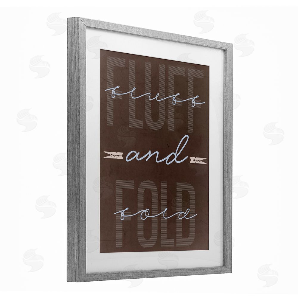 Marcus Prime Fluff And Fold Brown Minimal Gray Framed Print Under Glass Wall Art