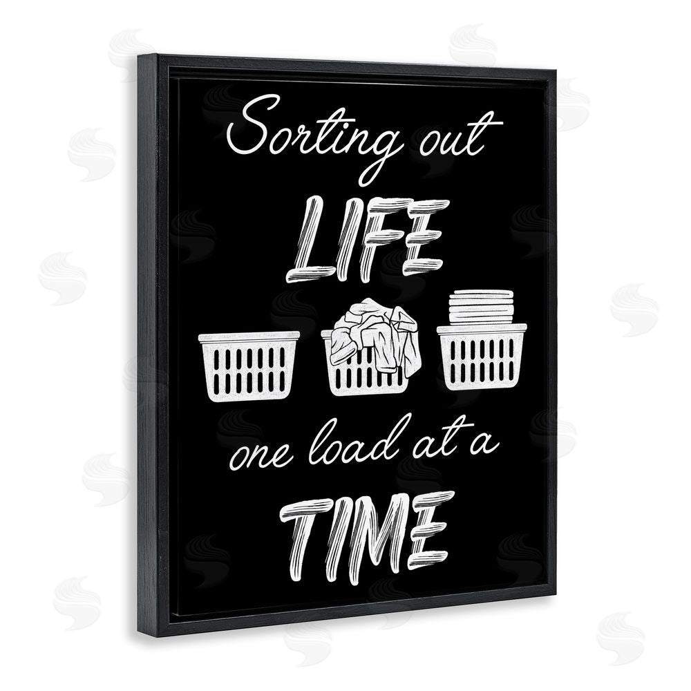 Marcus Prime Sorting Out Life Laundry Black Floating Frame Canvas Wall Art Print