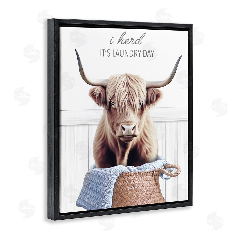 Marcus Prime Herd It's Laundry Day Black Floating Frame Canvas Wall Art Print