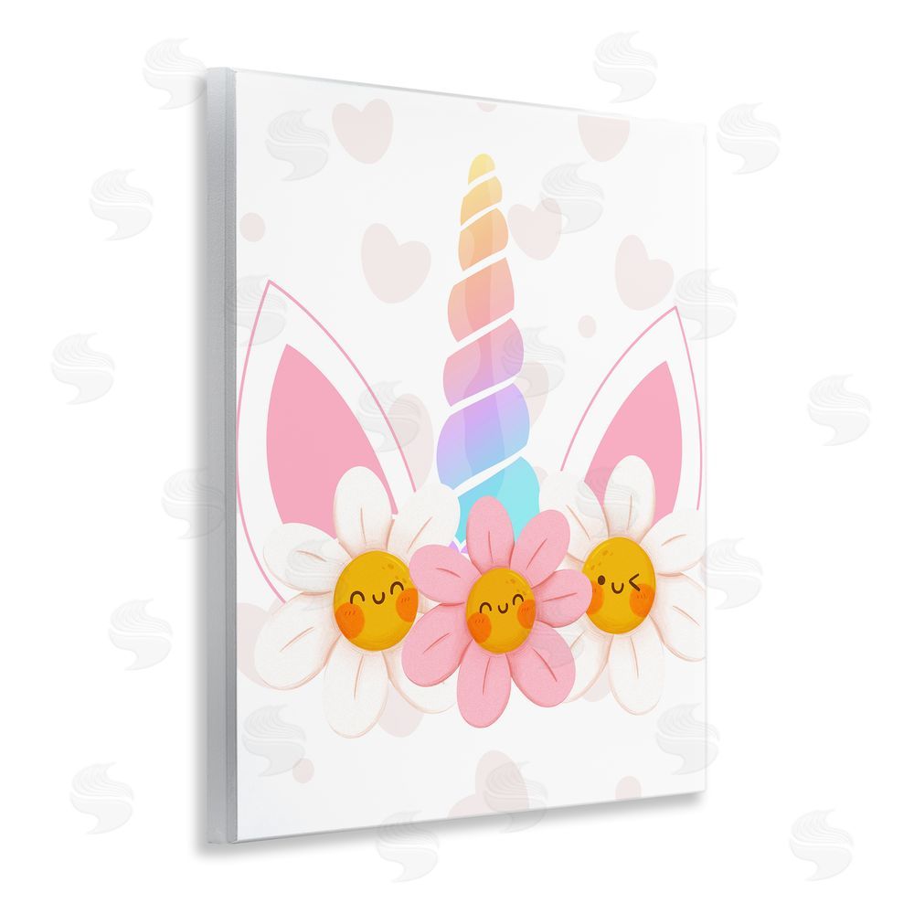 Jesse Keith Daisy Unicorn with Hearts Wooden Wall Plaque Art Print