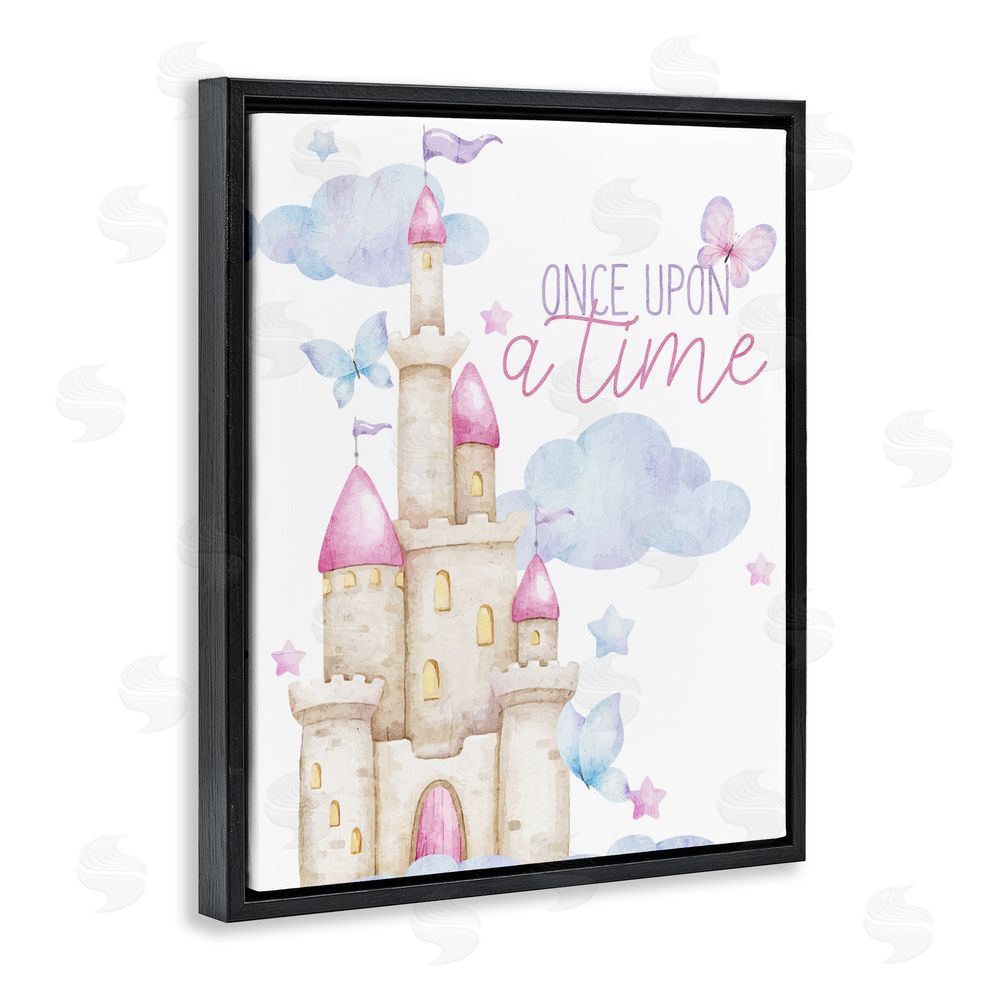 Kim Allen Once Upon A Time Castle Black Floating Frame Canvas Wall Art Print