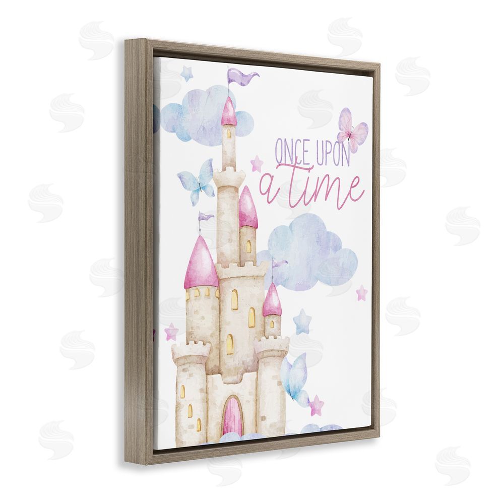 Kim Allen Once Upon A Time Castle Brown Floating Frame Canvas Wall Art Print