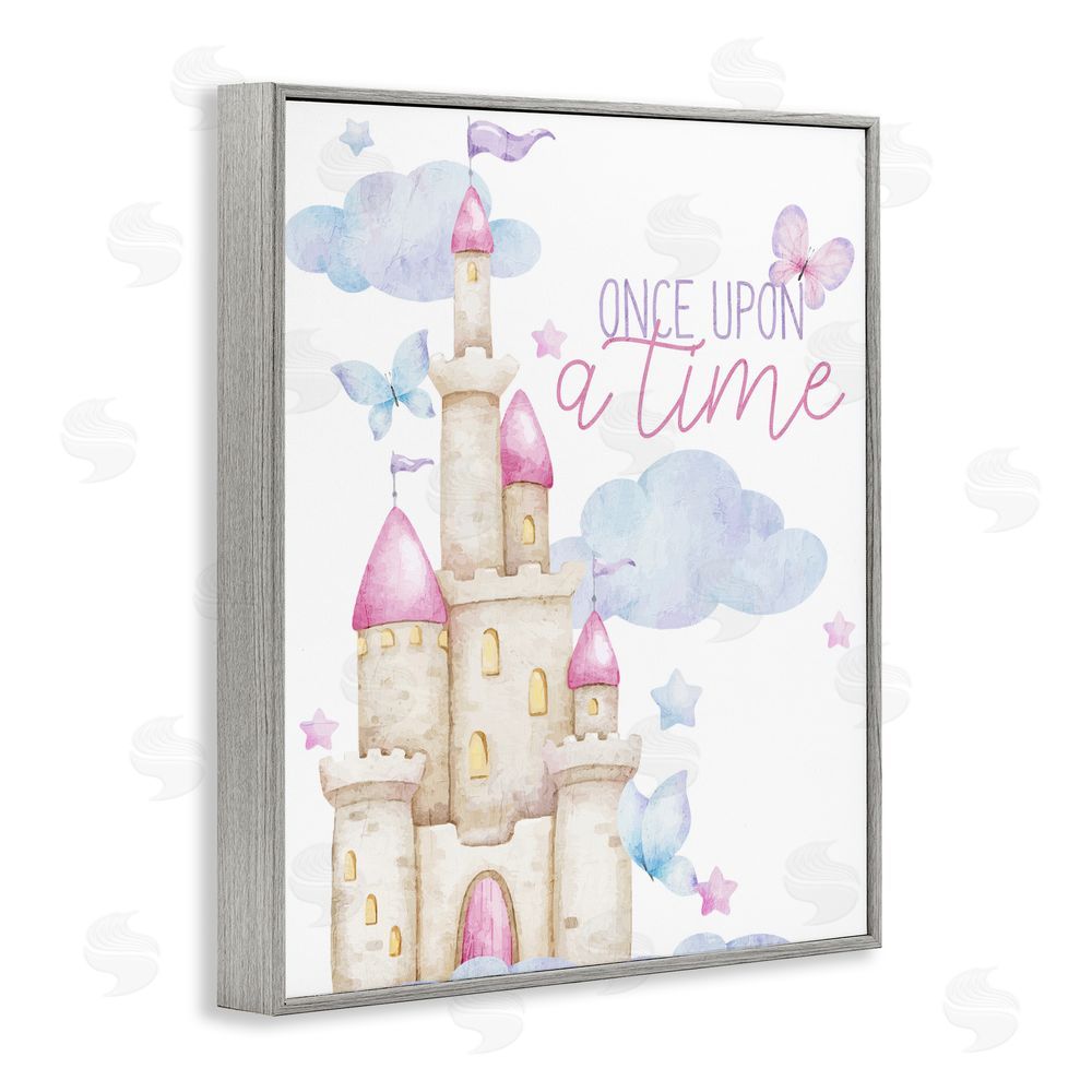 Kim Allen Once Upon A Time Castle Gray Framed Giclee Print Wall Art