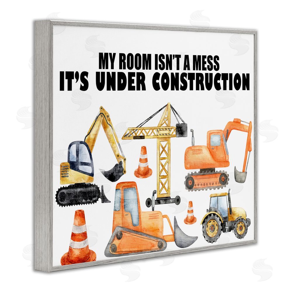 Kim Allen Not A Mess Under Construction Gray Framed Giclee Print Wall Art