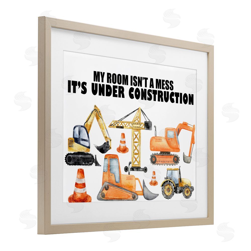 Kim Allen Not A Mess Under Construction Brown Framed Print Under Glass Wall Art
