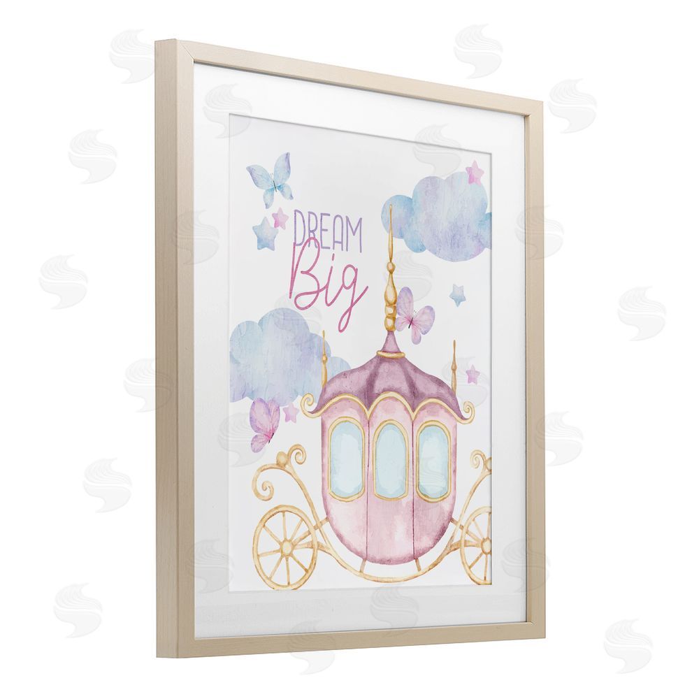 Kim Allen Dream Big Fantasy Carriage Brown Framed Print Under Glass Wall Art