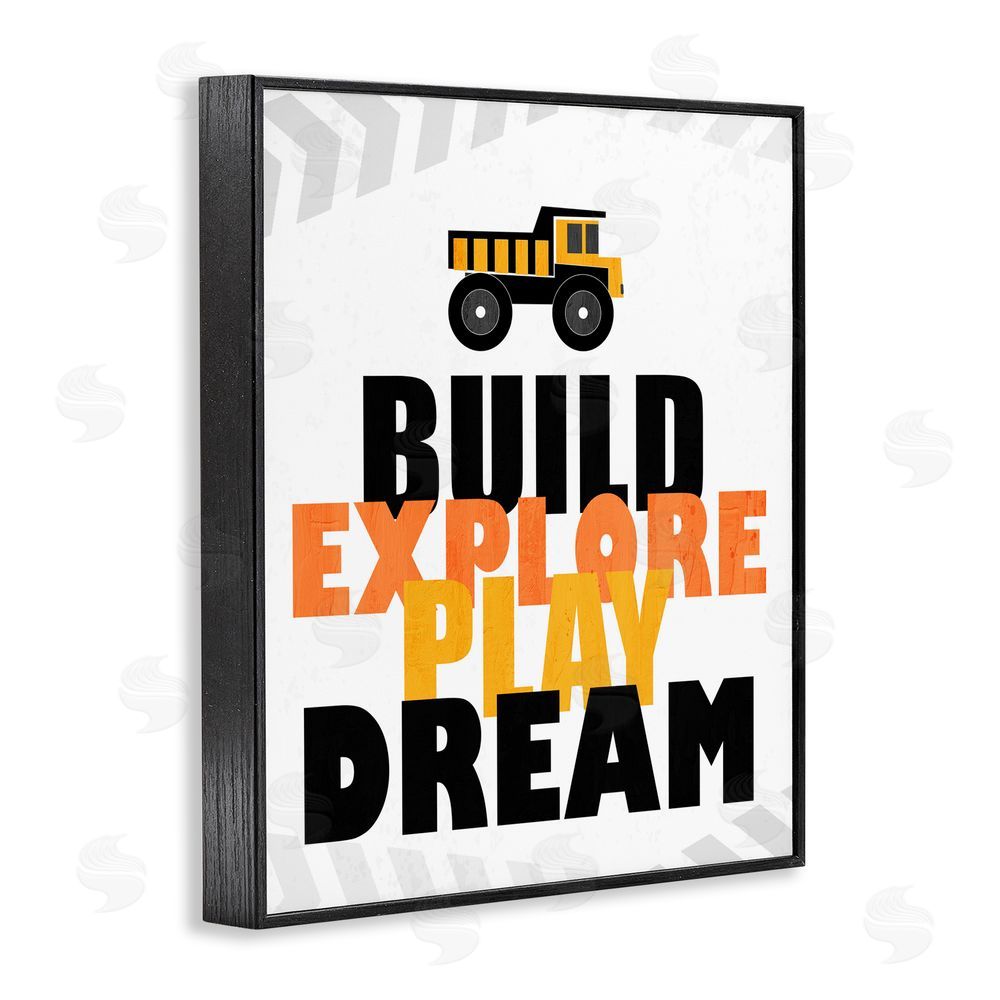 Kim Allen Build Explore Play Dream Black Framed Giclee Print Wall Art