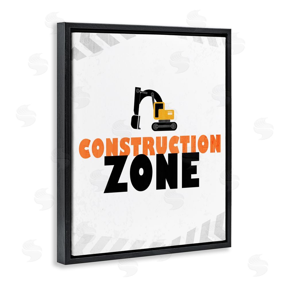 Kim Allen Construction Zone Minimal Black Floating Frame Canvas Wall Art Print