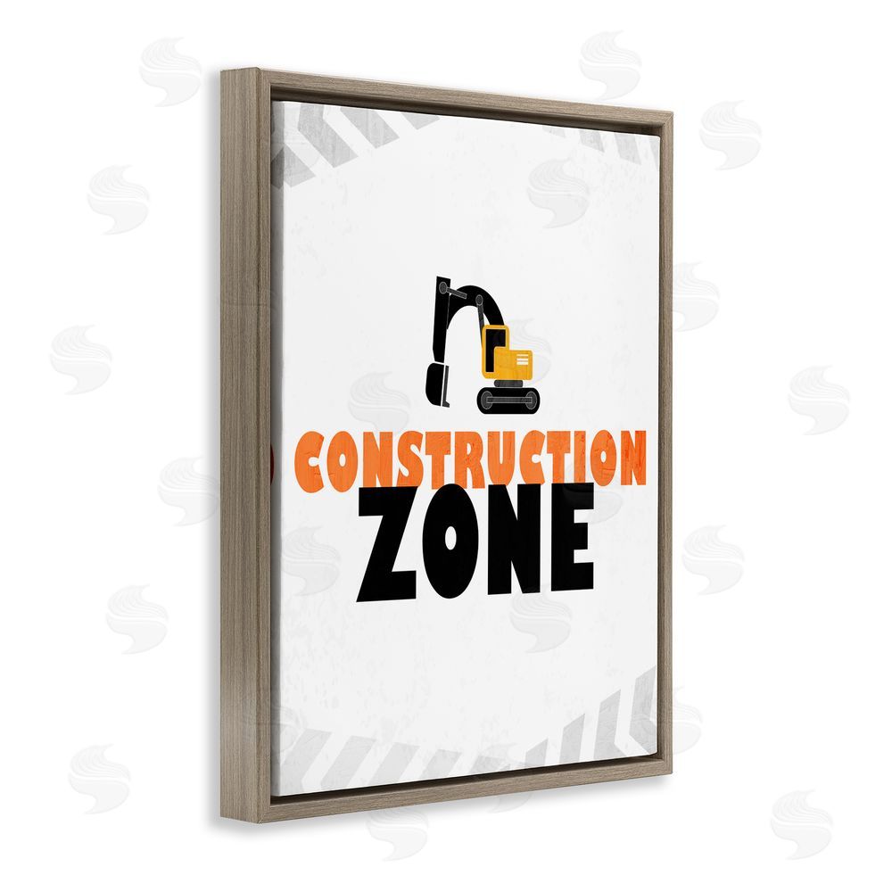 Kim Allen Construction Zone Minimal Brown Floating Frame Canvas Wall Art Print
