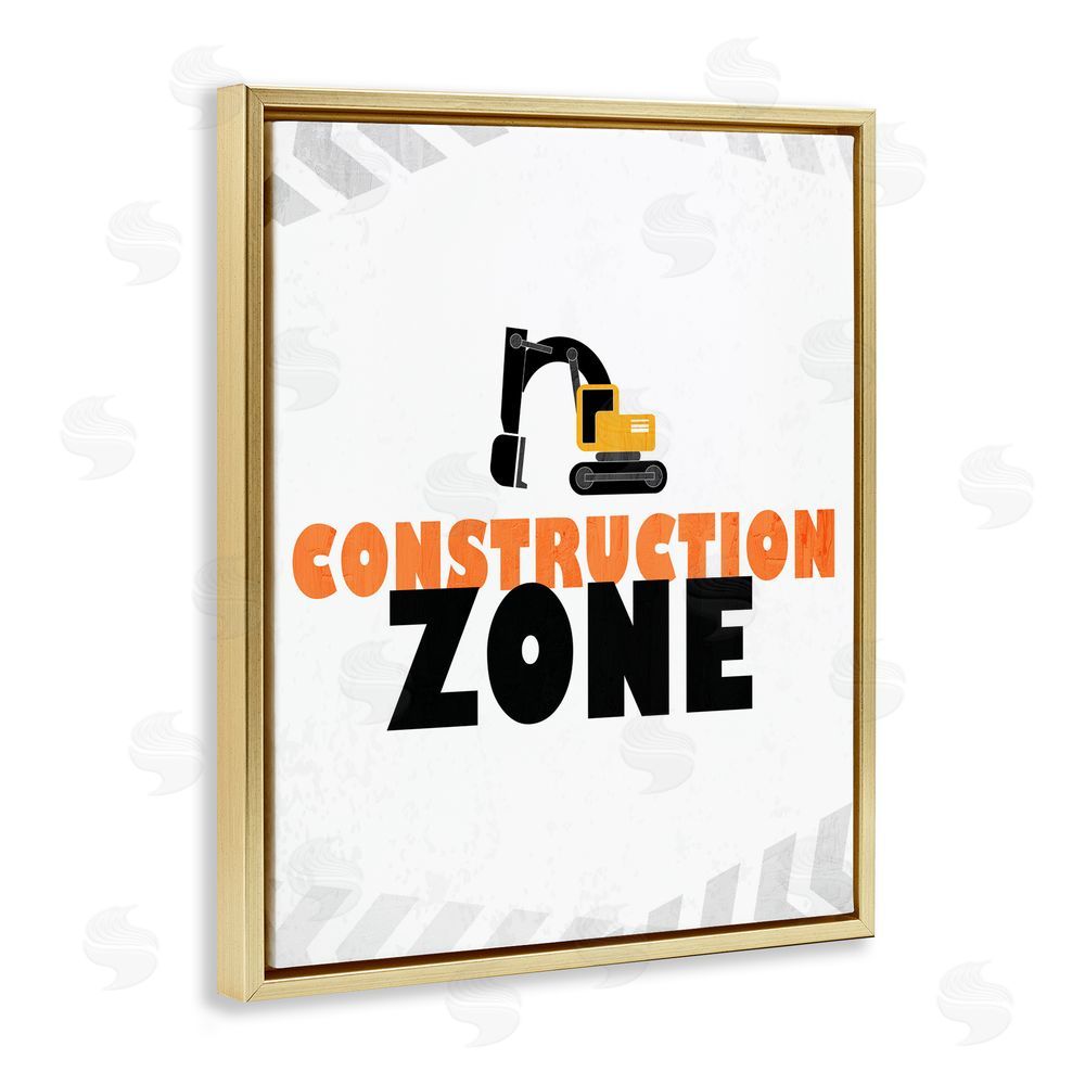 Kim Allen Construction Zone Minimal Gold Floating Frame Canvas Wall Art Print
