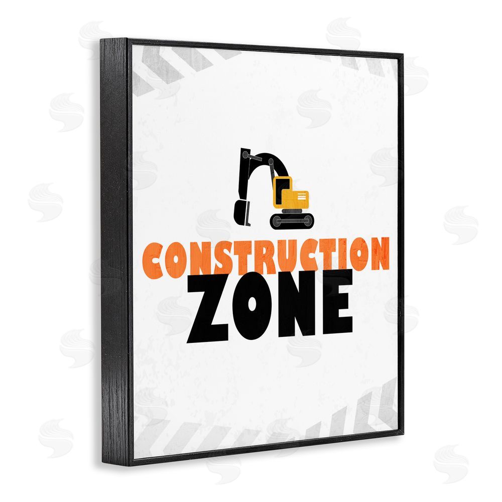 Kim Allen Construction Zone Minimal Black Framed Giclee Print Wall Art