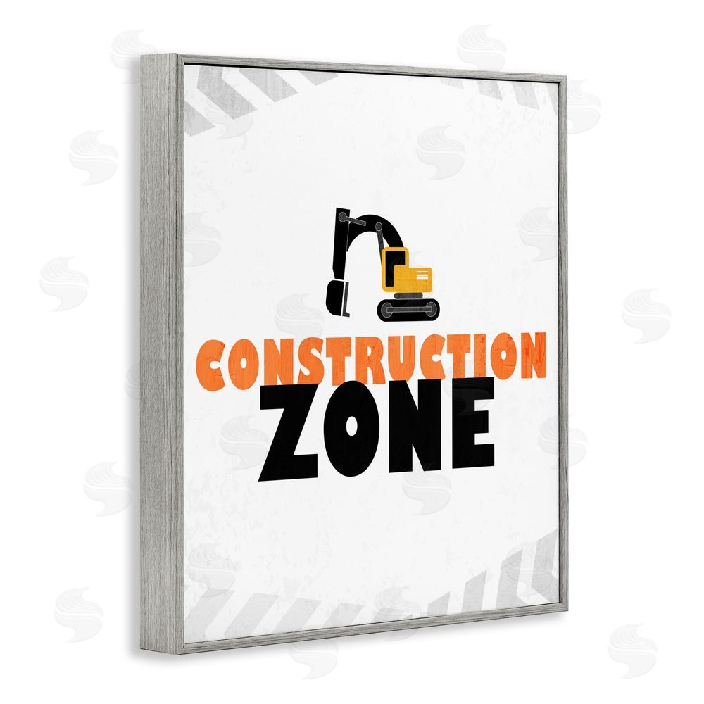 Kim Allen Construction Zone Minimal Gray Framed Giclee Print Wall Art