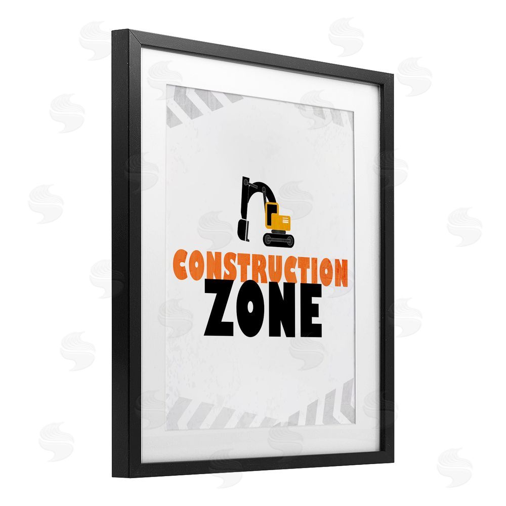 Kim Allen Construction Zone Minimal Black Framed Print Under Glass Wall Art