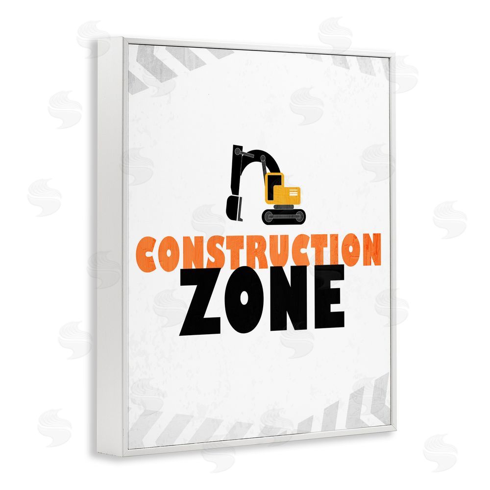Kim Allen Construction Zone Minimal White Framed Giclee Print Wall Art
