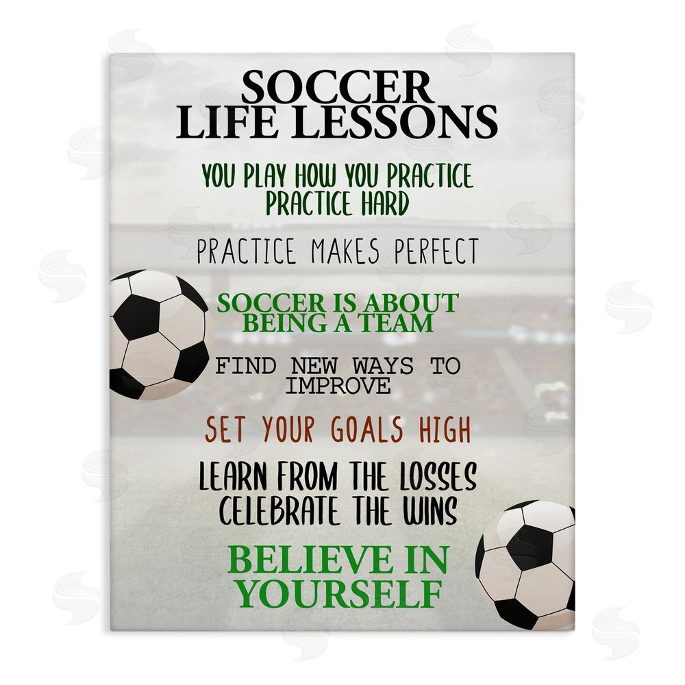 Kim Allen Soccer Life Lessons Stretched Canvas Wall Art Print