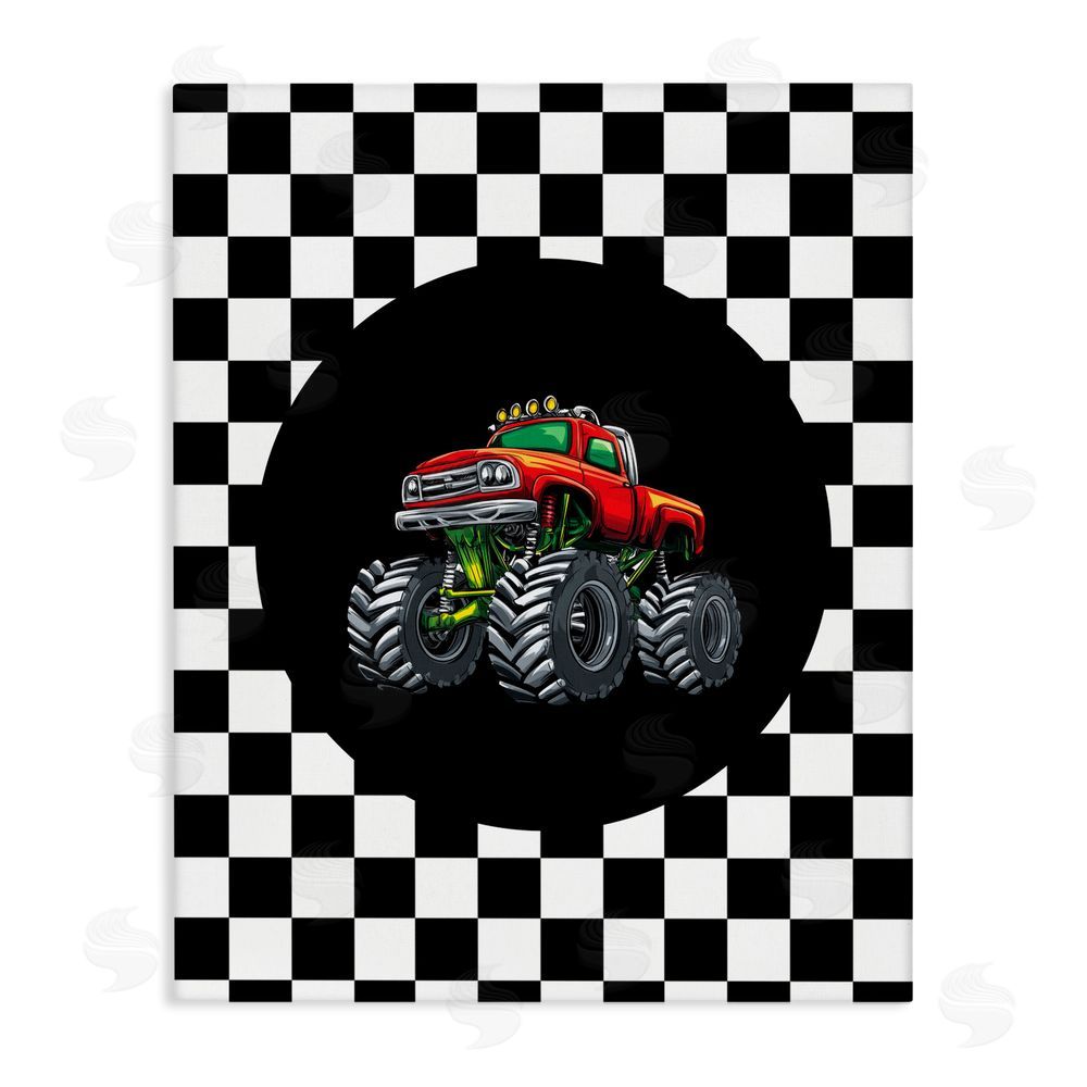 Kim Allen Monster Truck Dude Stretched Canvas Wall Art Print
