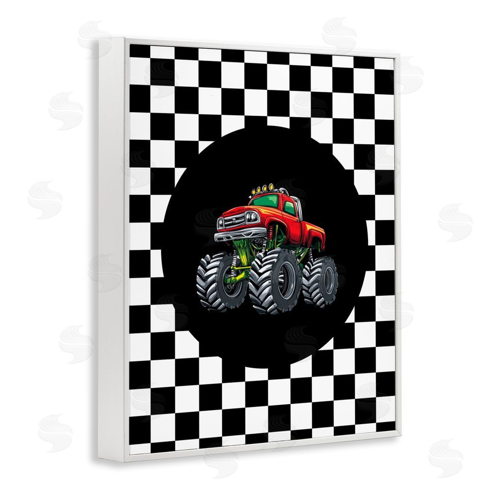 Kim Allen Monster Truck Dude White Framed Giclee Print Wall Art