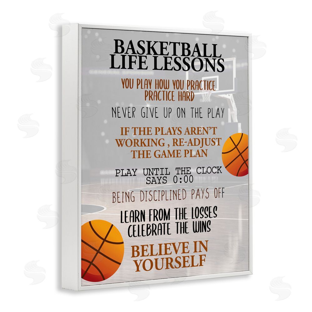 Kim Allen Basketball Life Lessons White Framed Giclee Print Wall Art