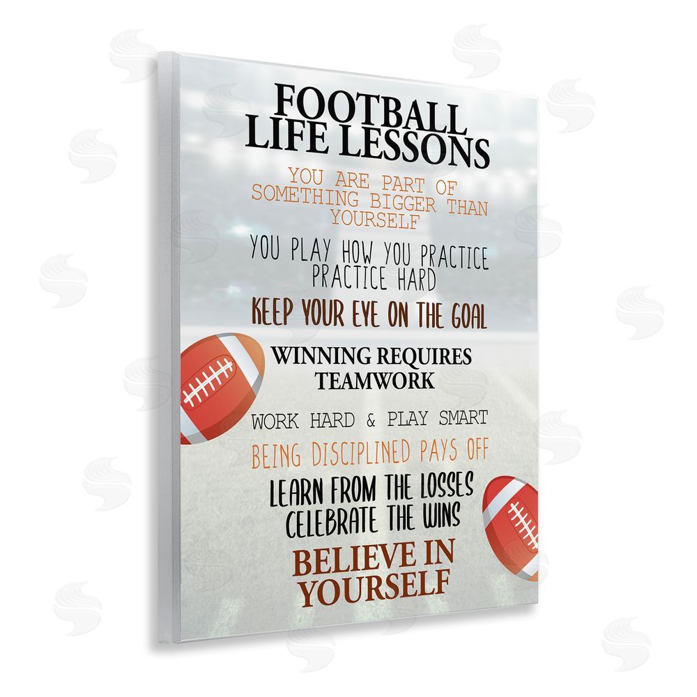Kim Allen Football Life Lessons Wooden Wall Plaque Art Print