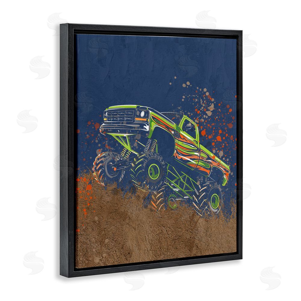 Kim Allen My Jam Truck Adventure Black Floating Frame Canvas Wall Art Print