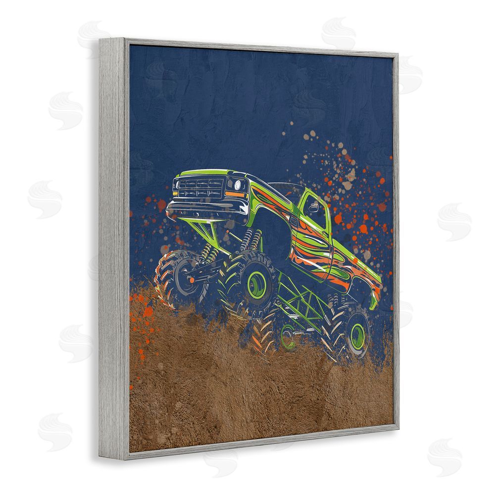 Kim Allen My Jam Truck Adventure Gray Framed Giclee Print Wall Art