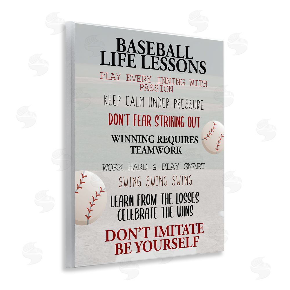 Kim Allen Baseball Life Lessons Wooden Wall Plaque Art Print