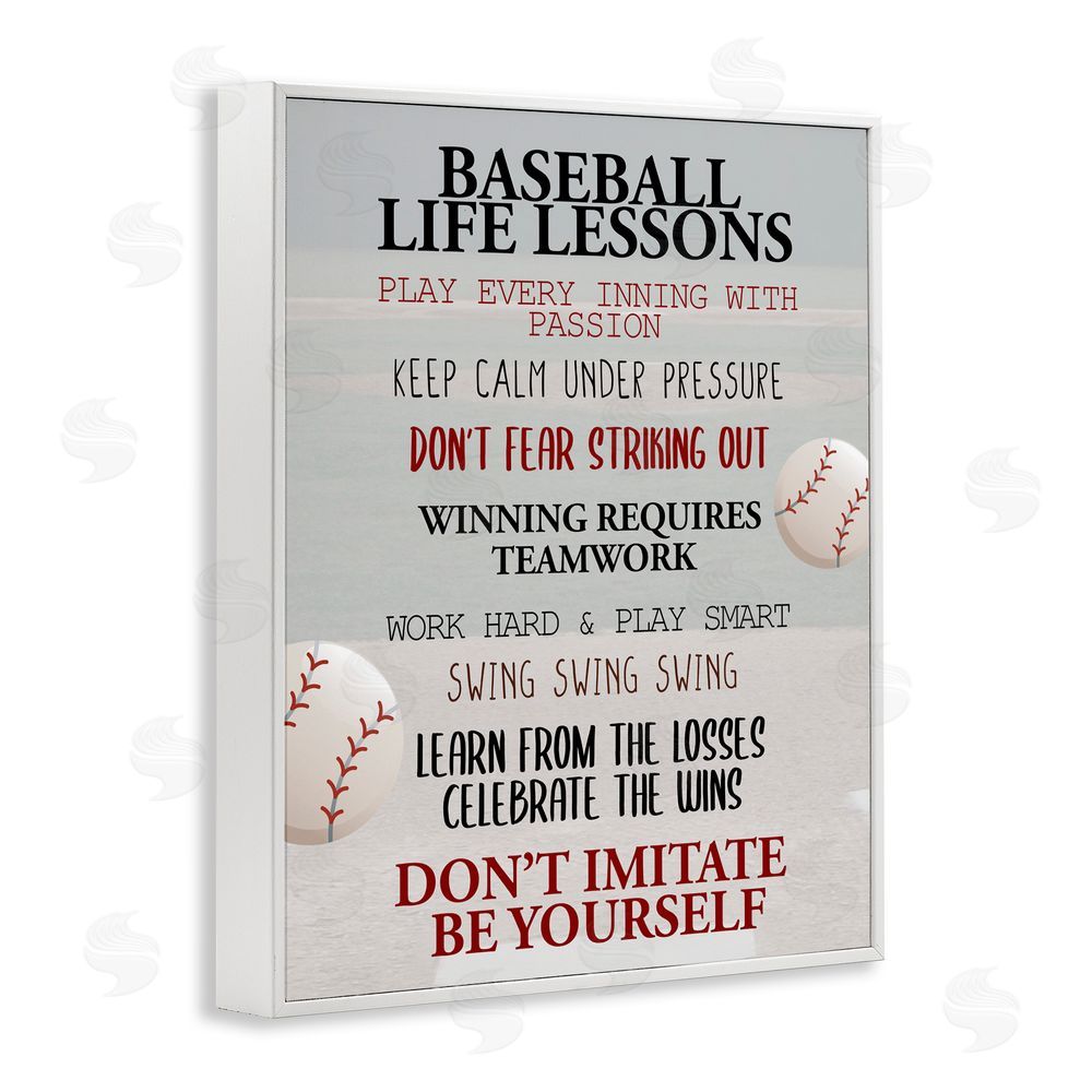 Kim Allen Baseball Life Lessons White Framed Giclee Print Wall Art
