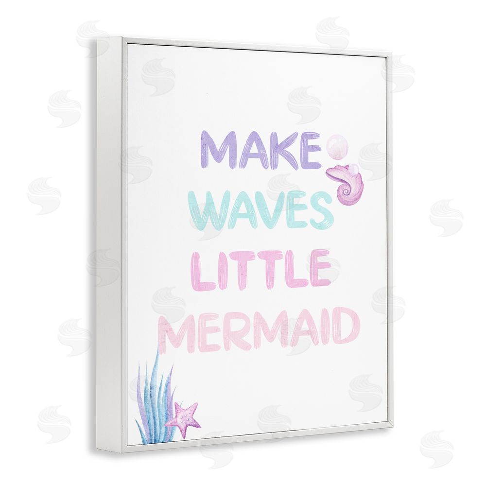 Kim Allen Make Waves Little Mermaid White Framed Giclee Print Wall Art