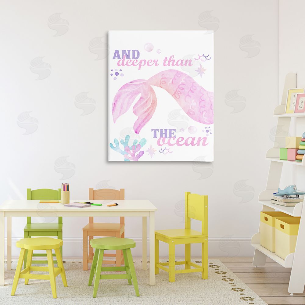 Kim Allen Deeper Than The Ocean Stretched Canvas Wall Art Print in Room