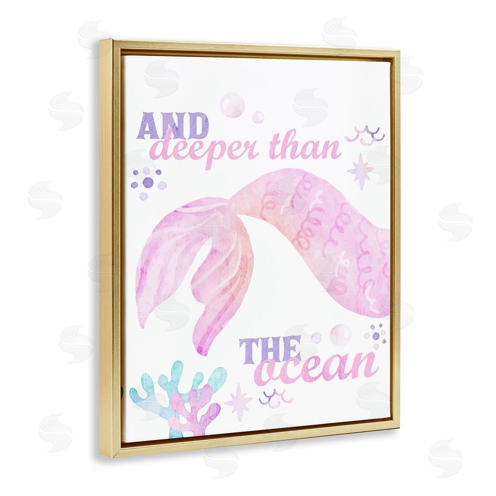 Kim Allen Deeper Than The Ocean Gold Floating Frame Canvas Wall Art Print