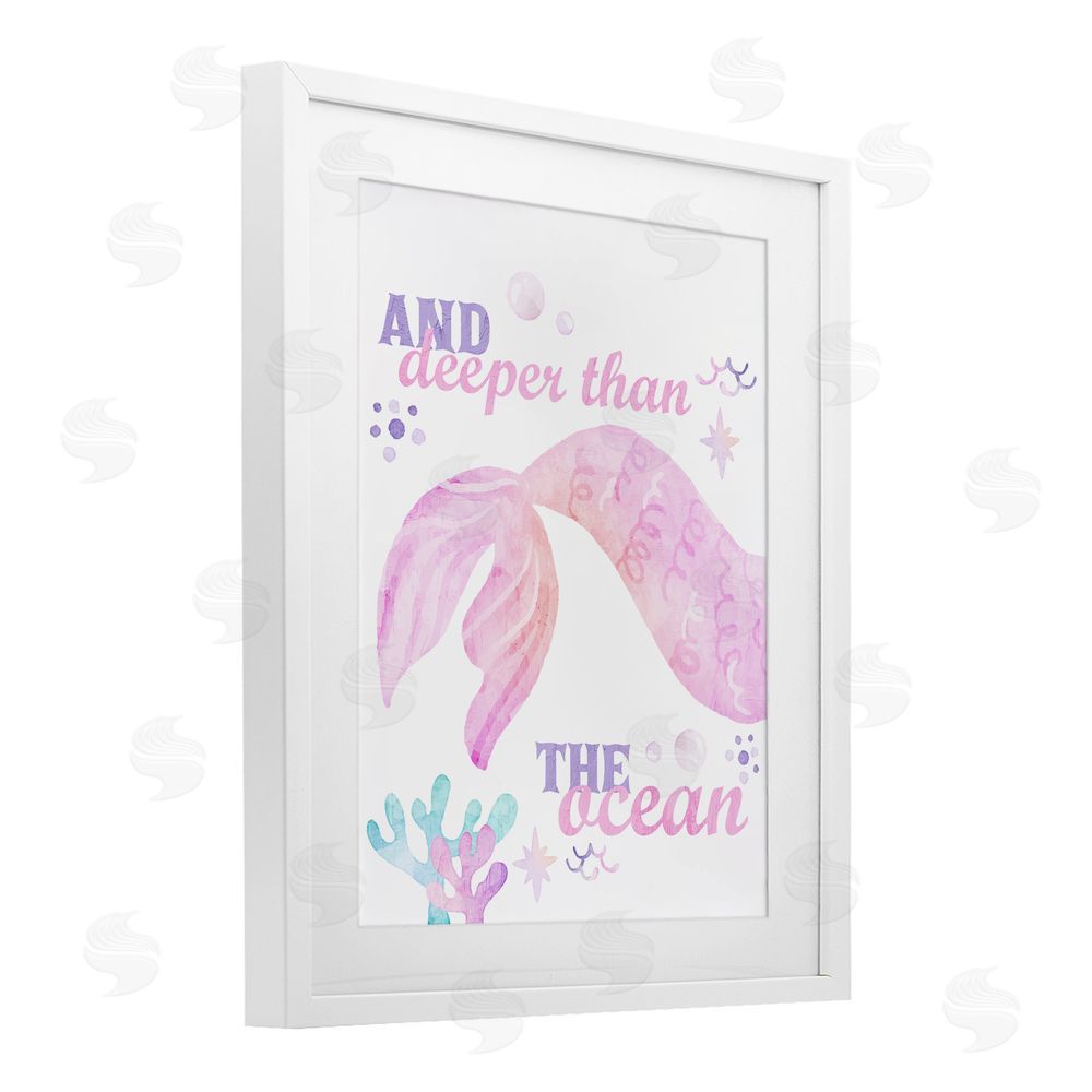 Kim Allen Deeper Than The Ocean White Framed Print Under Glass Wall Art