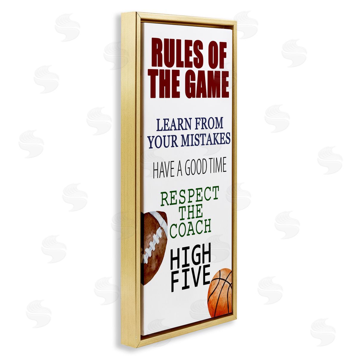 Kim Allen Motivational Rules Of The Game Gold Floating Frame Canvas Wall Art Print