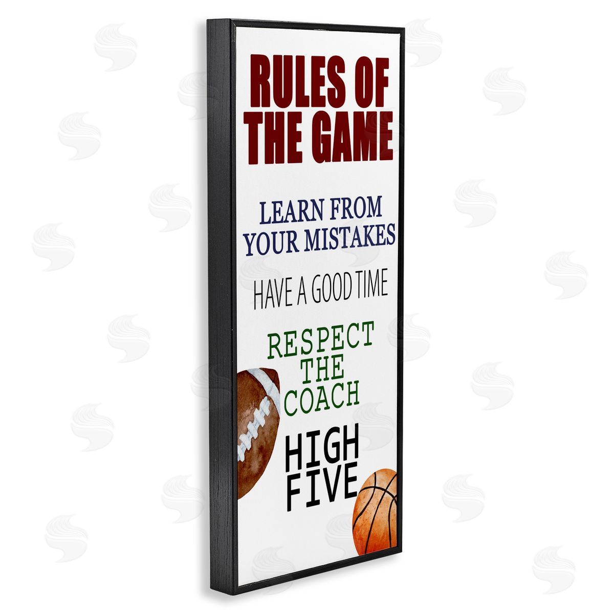 Kim Allen Motivational Rules Of The Game Black Framed Giclee Print Wall Art