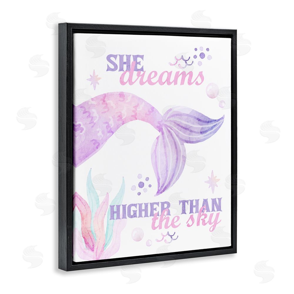 Kim Allen She Dreams Higher Than The Sky Black Floating Frame Canvas Wall Art Print