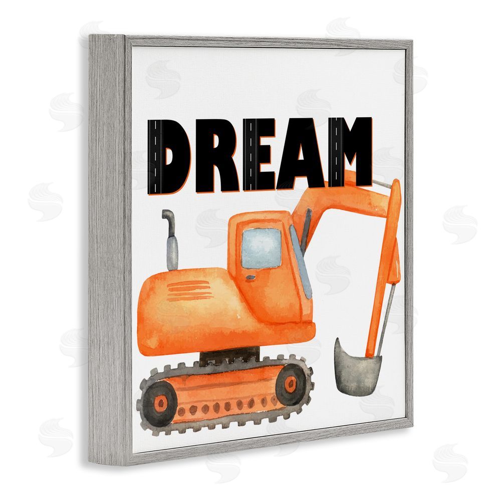 Kim Allen Dream with Orange Excavator Gray Framed Giclee Print Wall Art