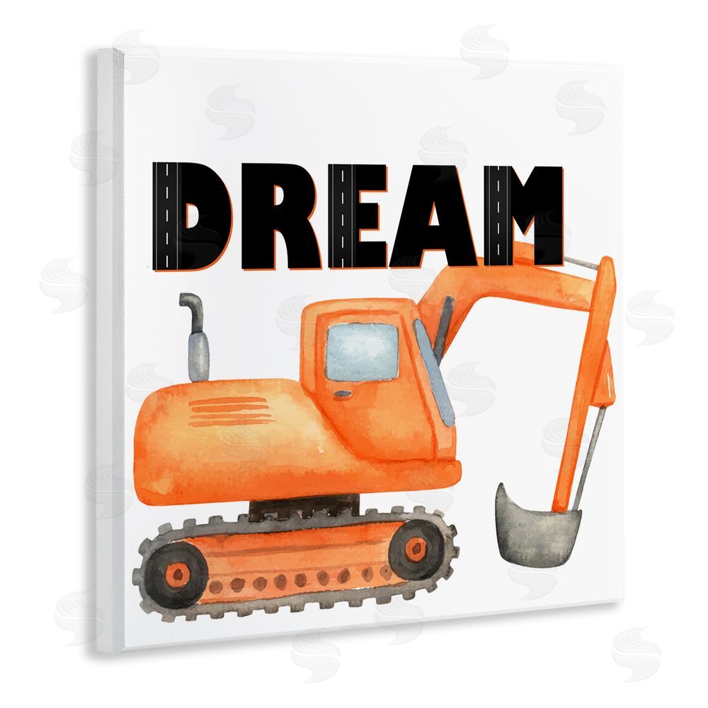 Kim Allen Dream with Orange Excavator Wooden Wall Plaque Art Print