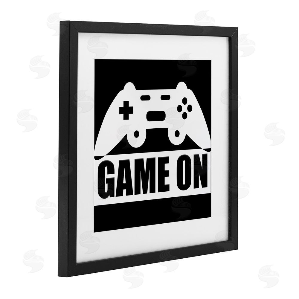 Kim Allen Game On Retro Black & White Black Framed Print Under Glass Wall Art