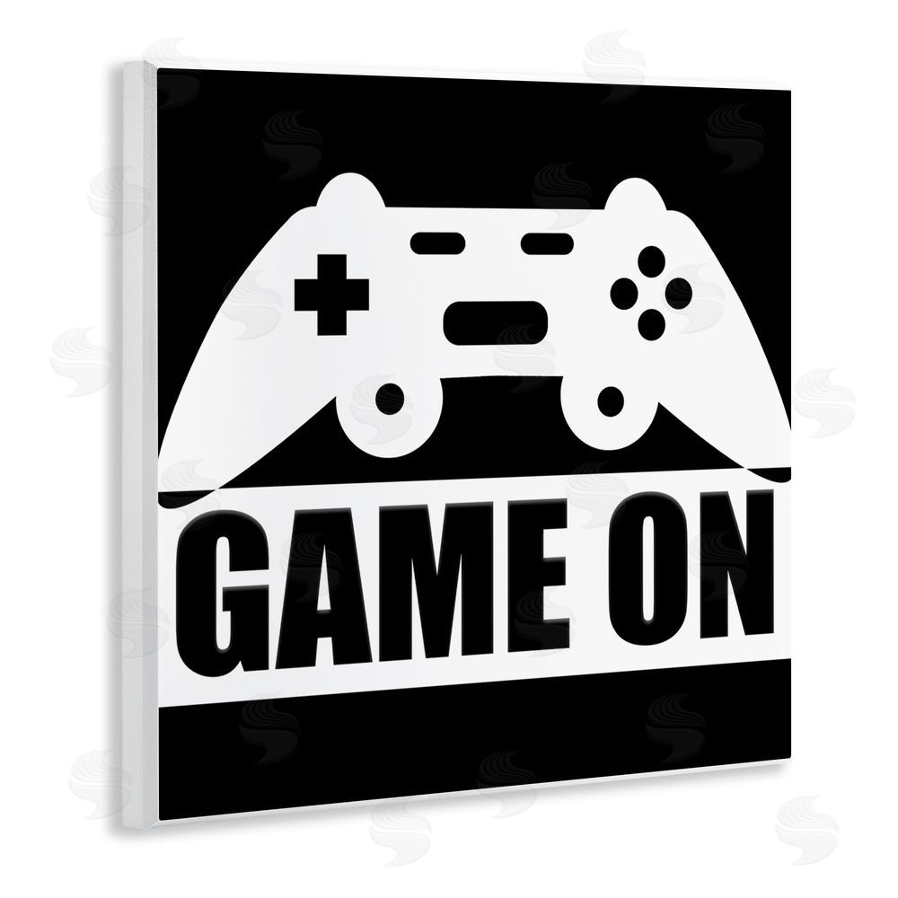 Kim Allen Game On Retro Black & White Wooden Wall Plaque Art Print