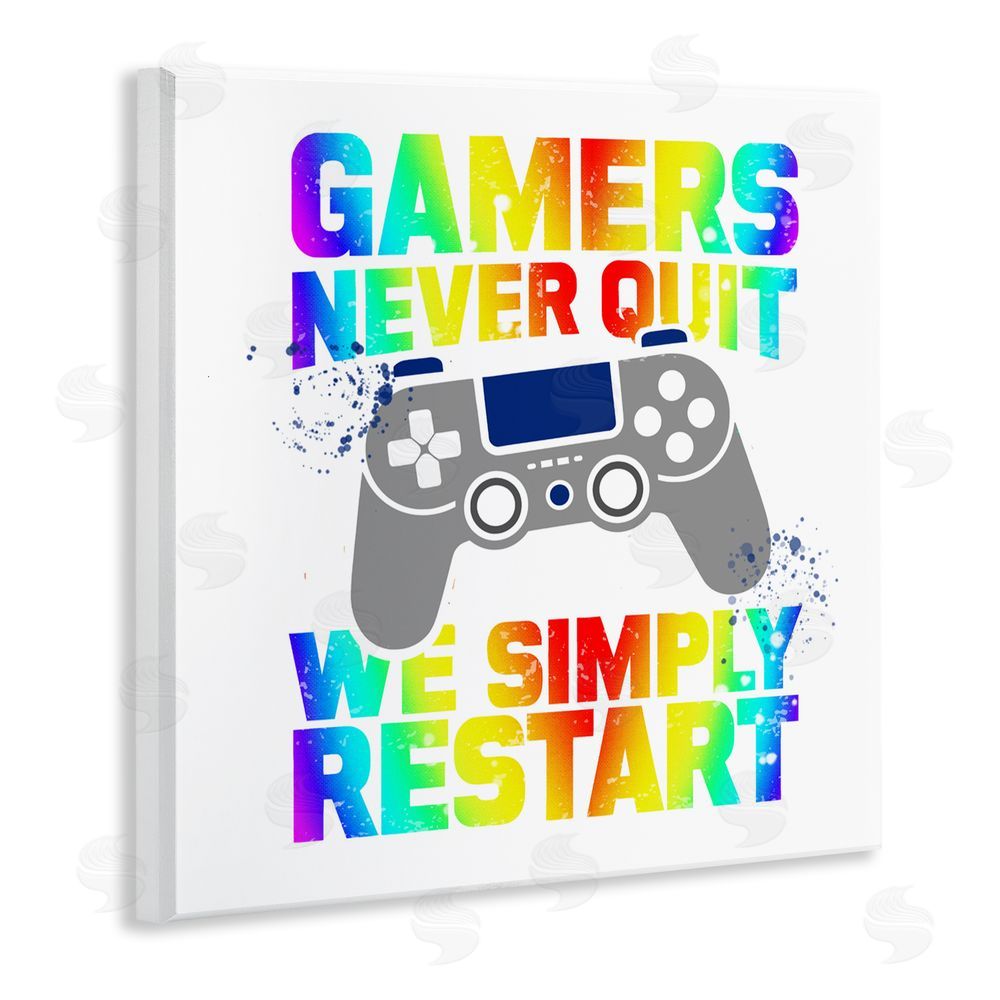 Kim Allen Rainbow Gamers Never Quit Wooden Wall Plaque Art Print