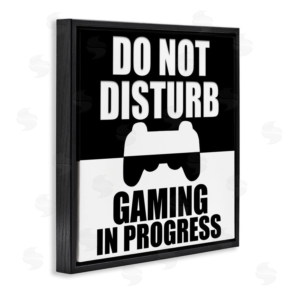 Kim Allen Do Not Disturb Minimal Gamer Black Floating Frame Canvas Wall Art Print