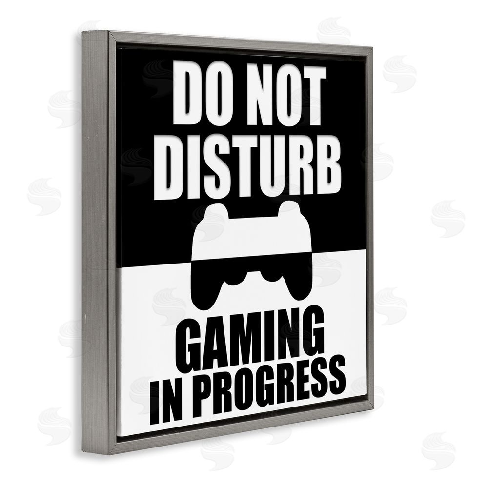 Kim Allen Do Not Disturb Minimal Gamer Gray Floating Frame Canvas Wall Art Print