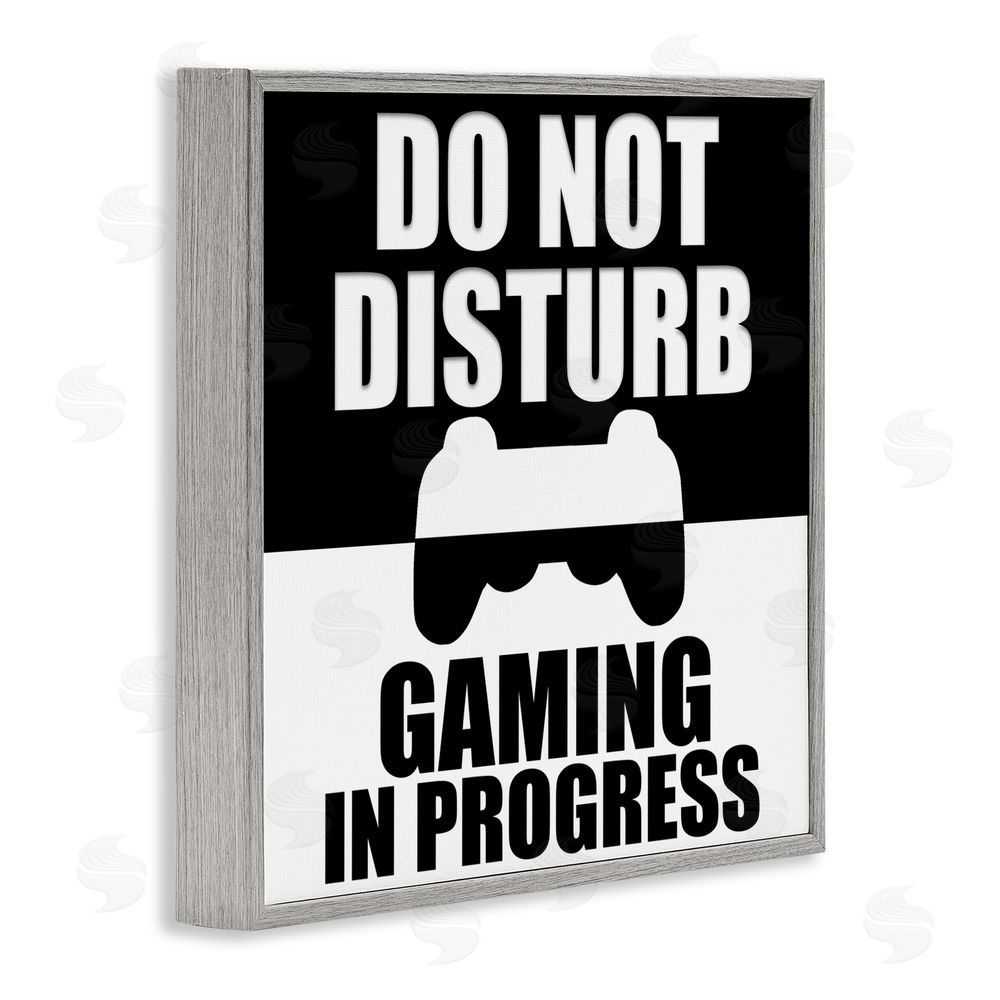 Kim Allen Do Not Disturb Minimal Gamer Gray Framed Giclee Print Wall Art
