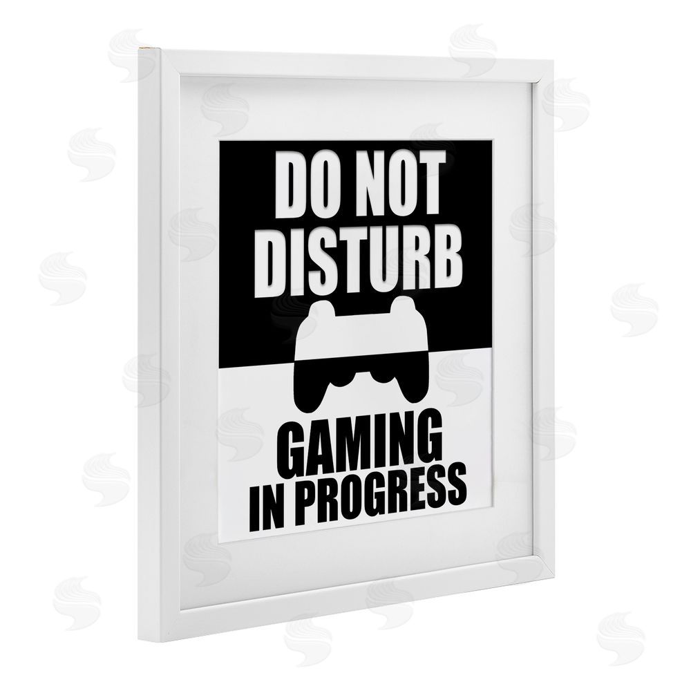 Kim Allen Do Not Disturb Minimal Gamer White Framed Print Under Glass Wall Art