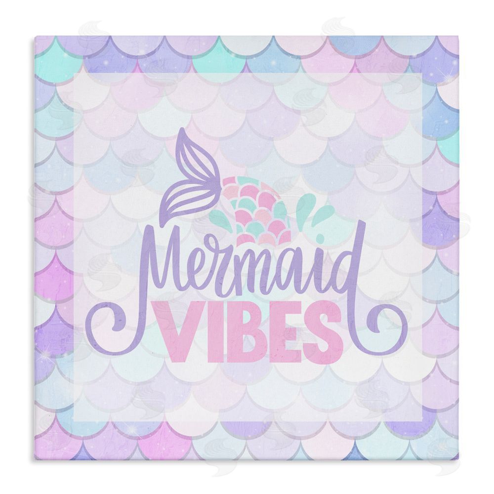 Kim Allen Pastel Mermaid Vibes Stretched Canvas Wall Art Print