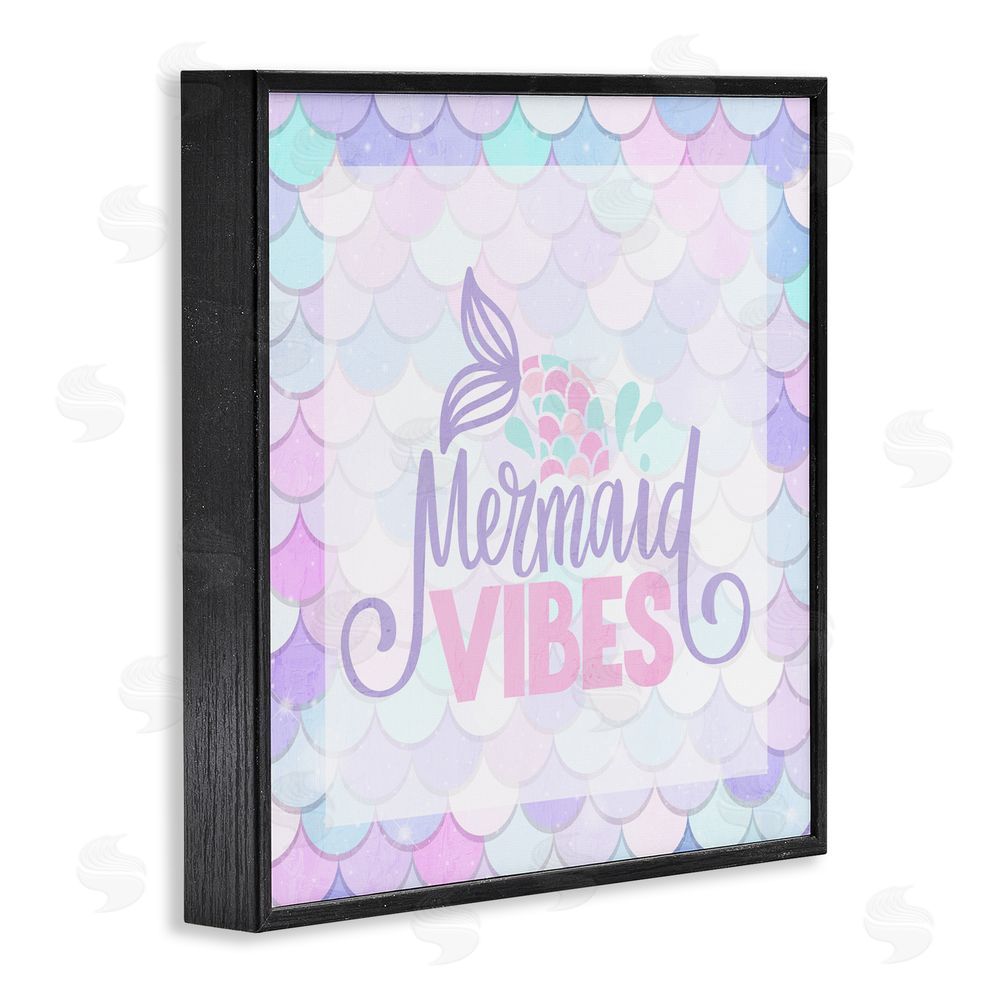 Kim Allen Pastel Mermaid Vibes Black Framed Giclee Print Wall Art