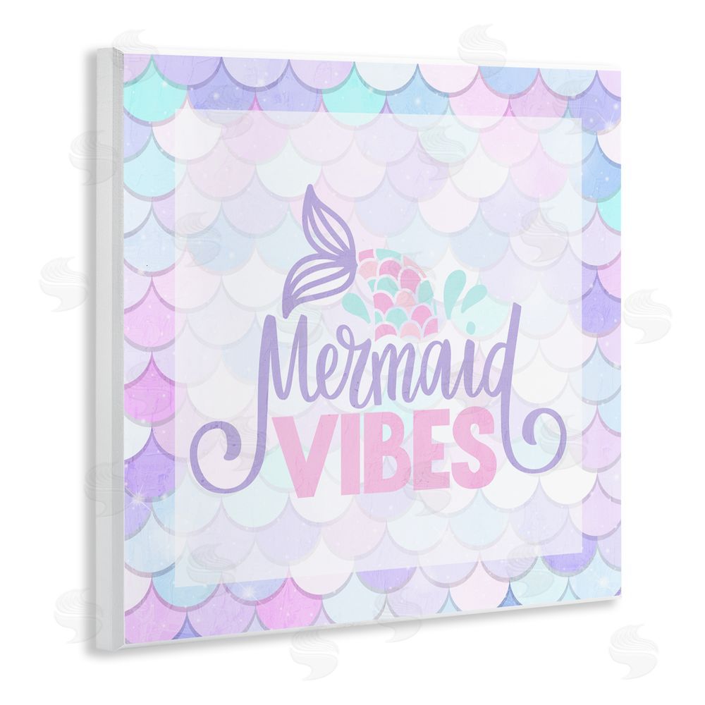 Kim Allen Pastel Mermaid Vibes Wooden Wall Plaque Art Print