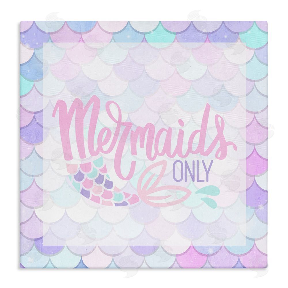 Kim Allen Pastel Mermaids Only Stretched Canvas Wall Art Print