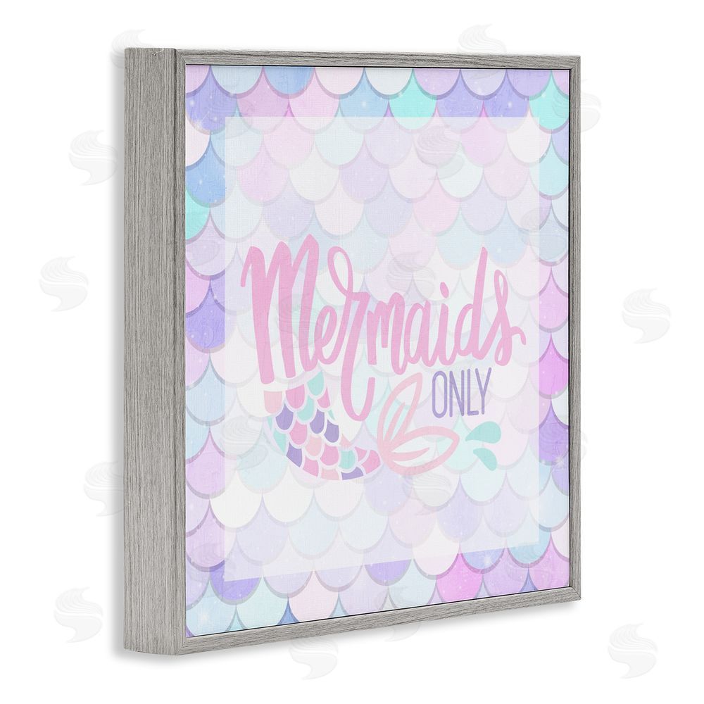 Kim Allen Pastel Mermaids Only Gray Framed Giclee Print Wall Art