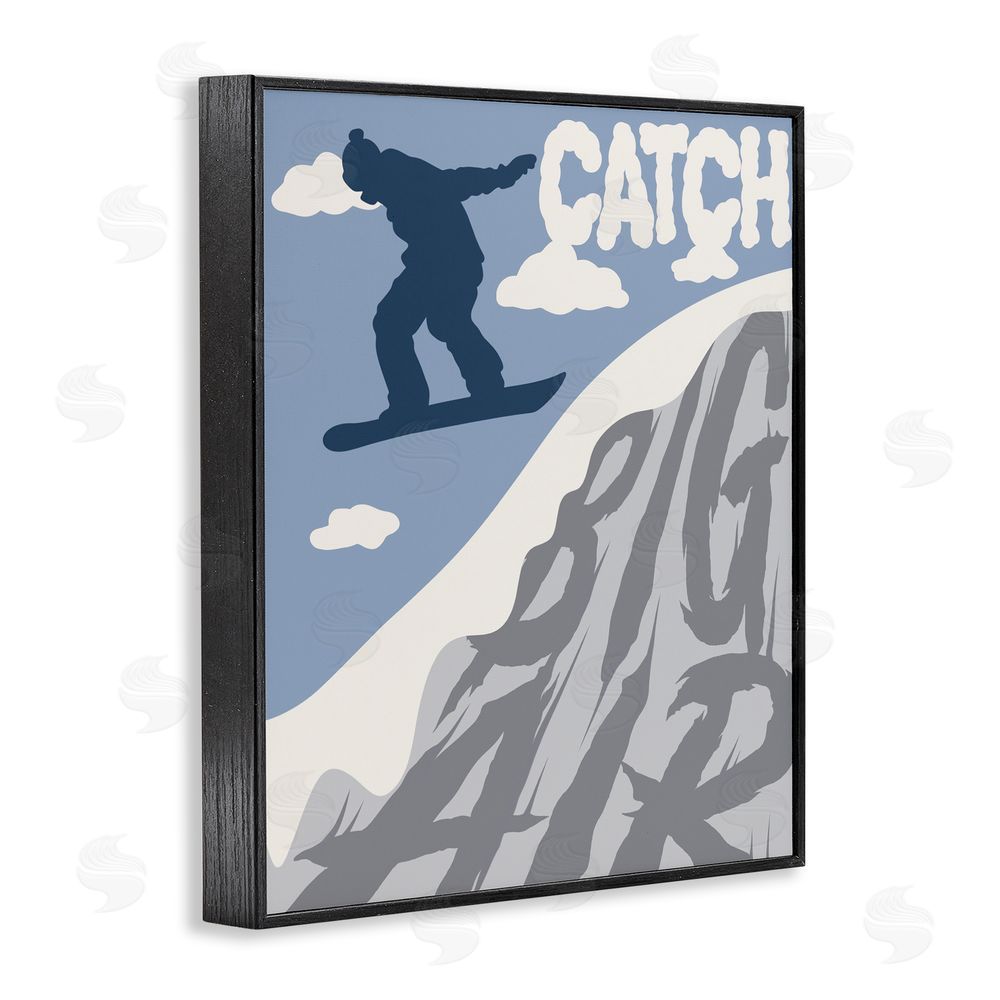 Marcus Prime Catch Big Air Snowboard Black Framed Giclee Print Wall Art